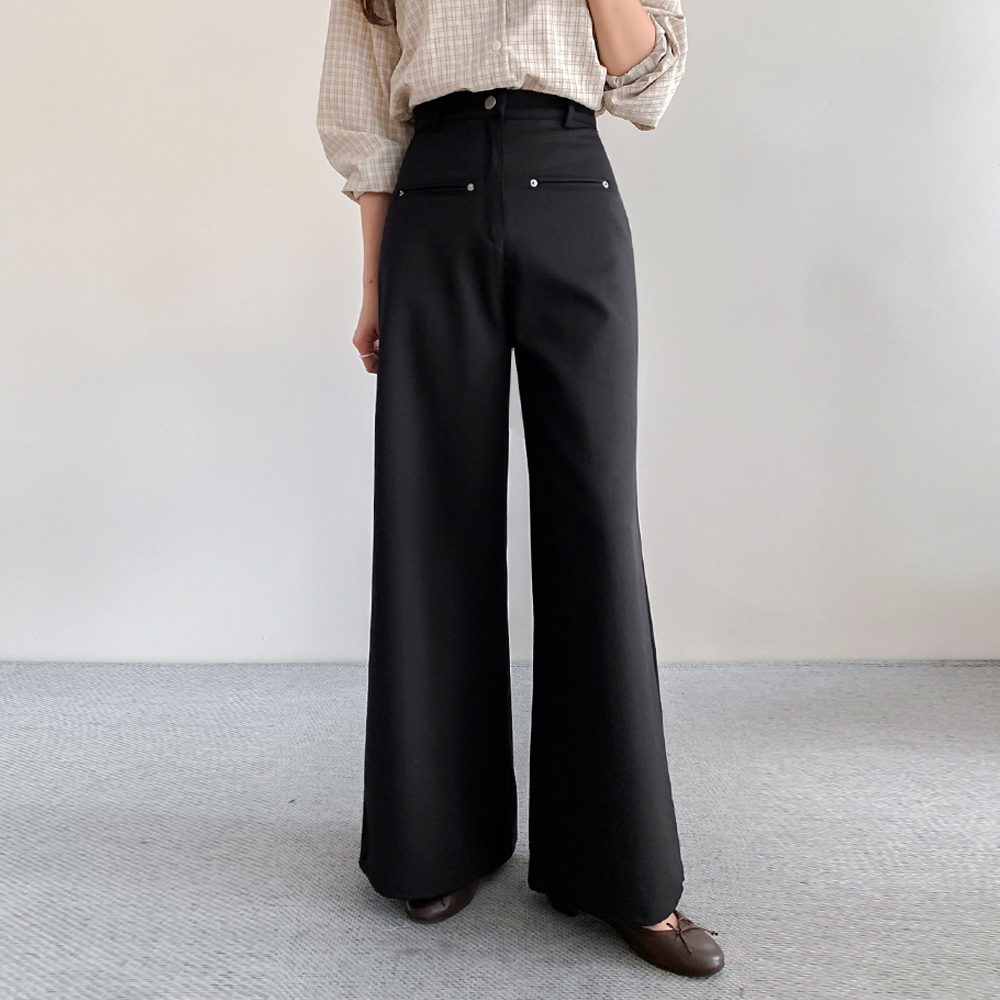 【最多コーディ】ヘイズル2TYPEハイウエストダブルリップAラインパンツ（ショット/基本）[size:S,M,L,XL,2XL]