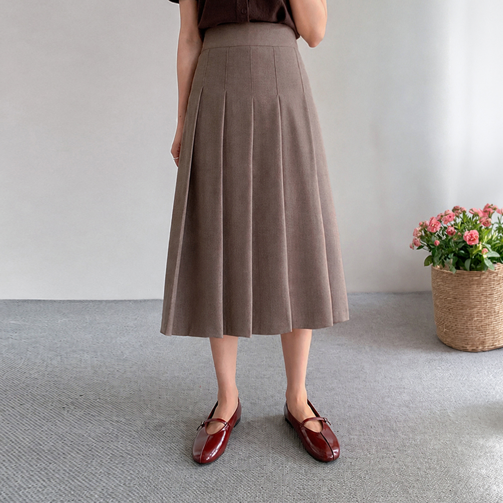 ヘミルトンAラインプリッツロングスカート [size:S,M,L]