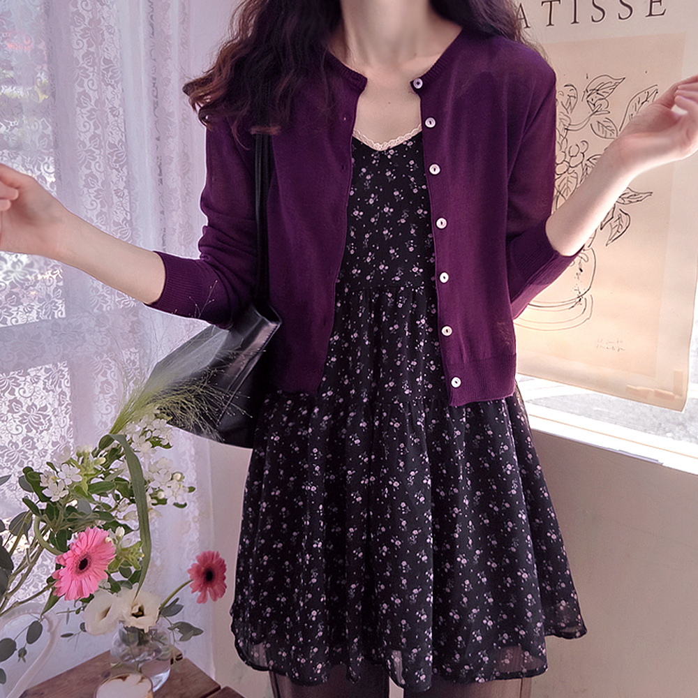 アデルラブリーミニフラワーショルダーストラップ調節ワンピース [size:F(55～66)]