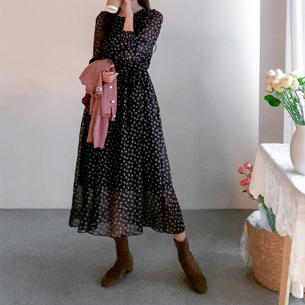 デイシー コマ シーツルー フレア ワンピース[size:F(55～66)]