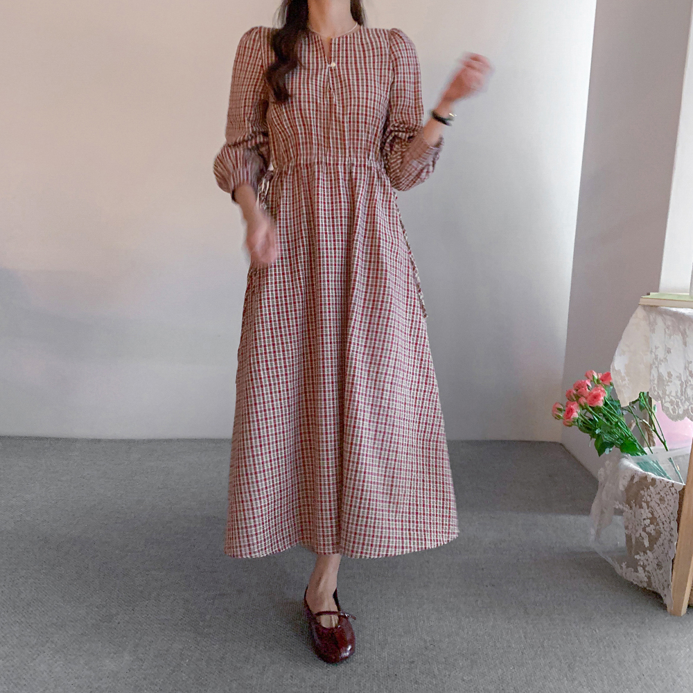 ピッチス ザンチェック ハレストリング ワンピース[size:F(55～66)]