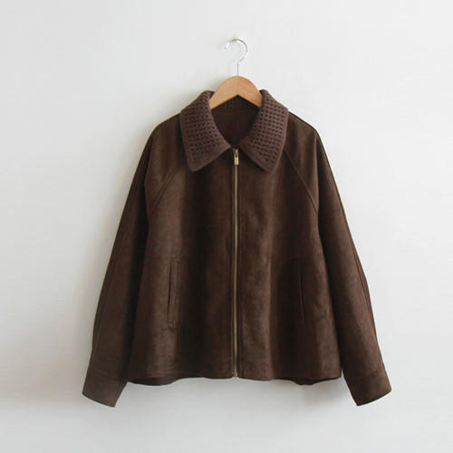 [特価30%★限定数量] マッカシ 耳よみ ニットカラー スエードジャケット[size:F(55～66)]