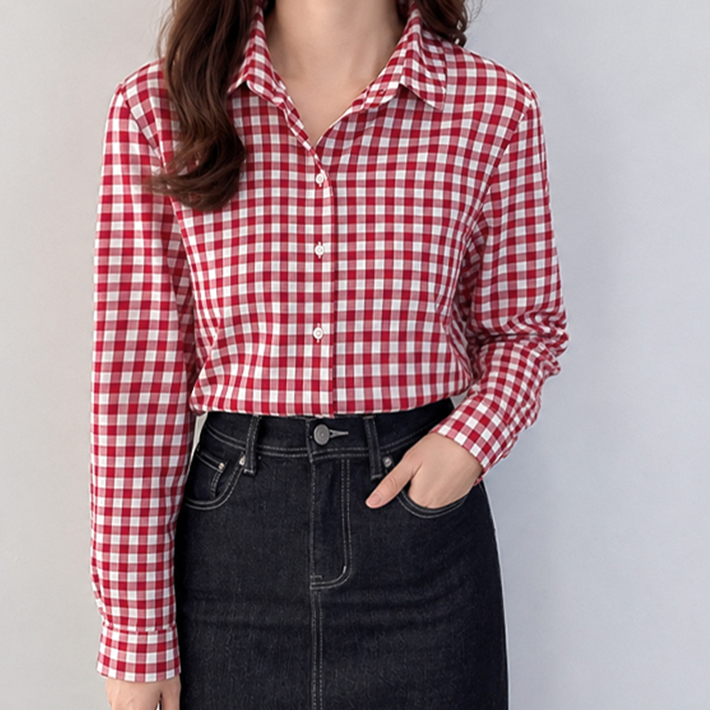 【新賞超特価16%セール】MADE LINフロア高房チェック フィットゥルシャツ[size:F(55～66)]