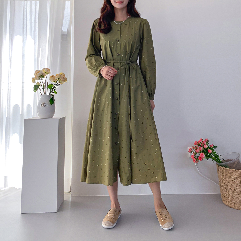 【新賞特価11%セール】MADE LIN ケリエルフラワー ナヨムシャツ ワンピース[size:F(55～66)]