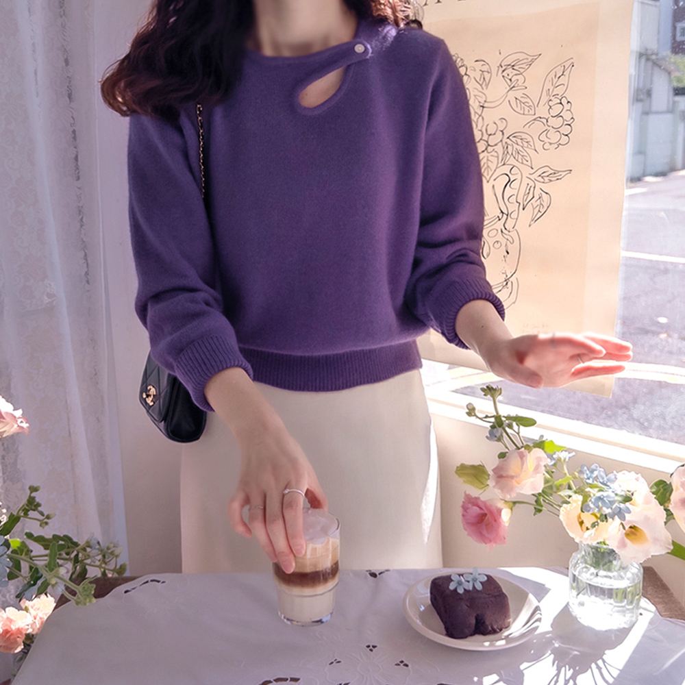 マルソカシウールラブリーボタンネック ボソンニット[size:F(55～66)]