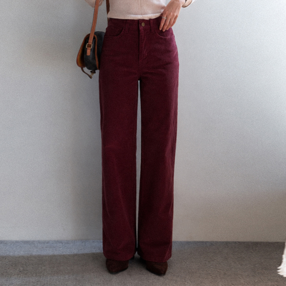 メイデンロングストレートコーデュロイワイドパンツ [size:S,M,L]