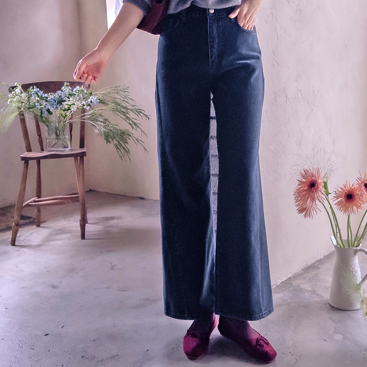 ケージベロア裏地ミンク短期毛のため息パンツ[size:S,M,L]